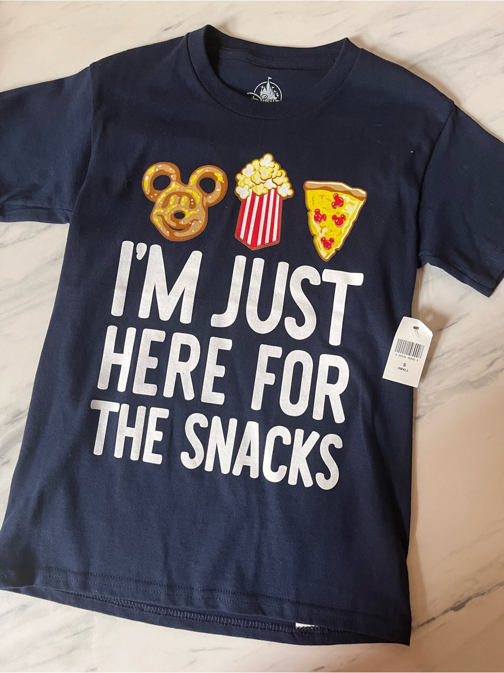 Disney Navy "I'm Just Here for the Snacks" Graphic Tee